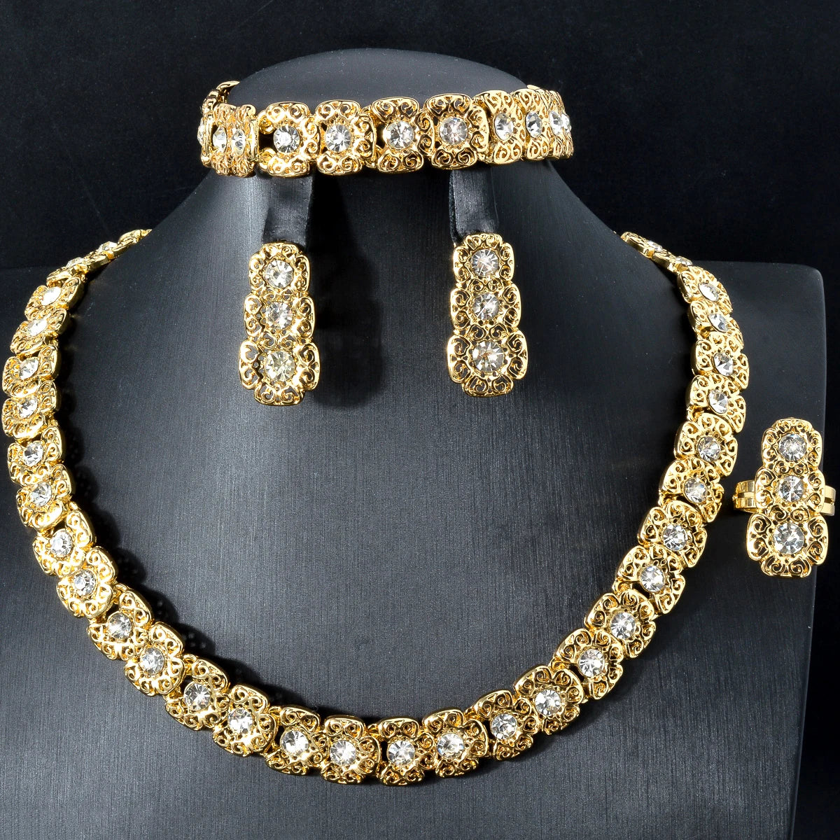 Luxury Quality Jewelry Set For Women Pearl Necklace Bracelet Ring Earring 2024 Trend Wedding Party Jewelry Set Mother's Day Gift
